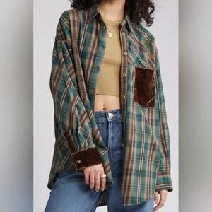 BDG Urban Outfitters Plaid Patchwork Shirt